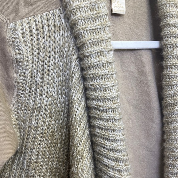 Prana Women’s Demure Wool Blend Drape Cardigan Sweater Knit Brown - Picture 2 of 5